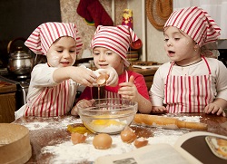kids having fun while cooking