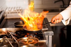 a chef cooking